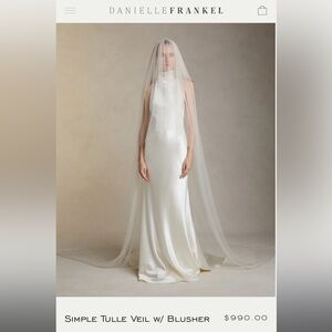 Danielle Frankel NWT Simple Tulle Veil with Blusher